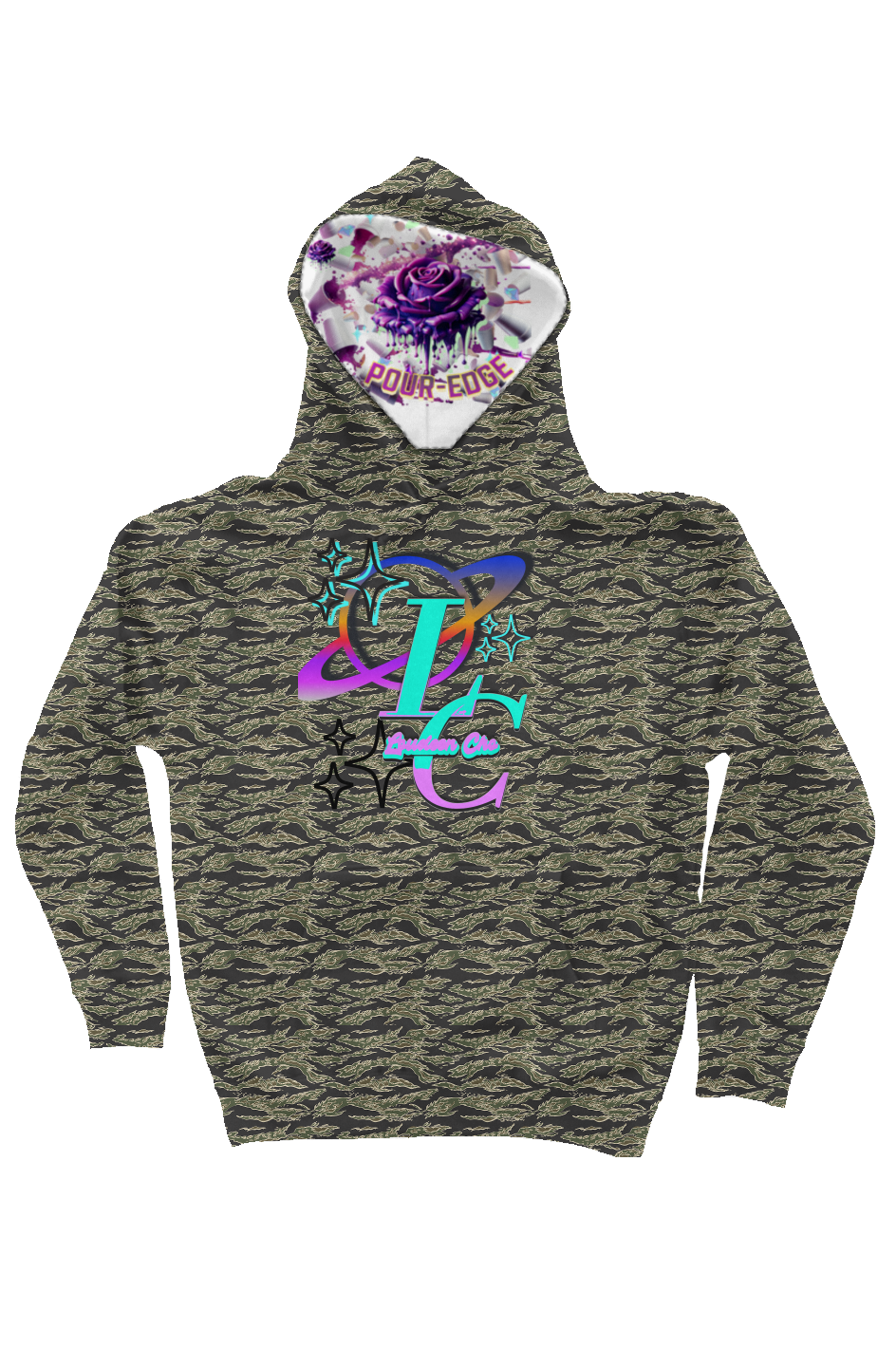 Pour-edge Loudeen Camo  Heavyweight Hoodie
